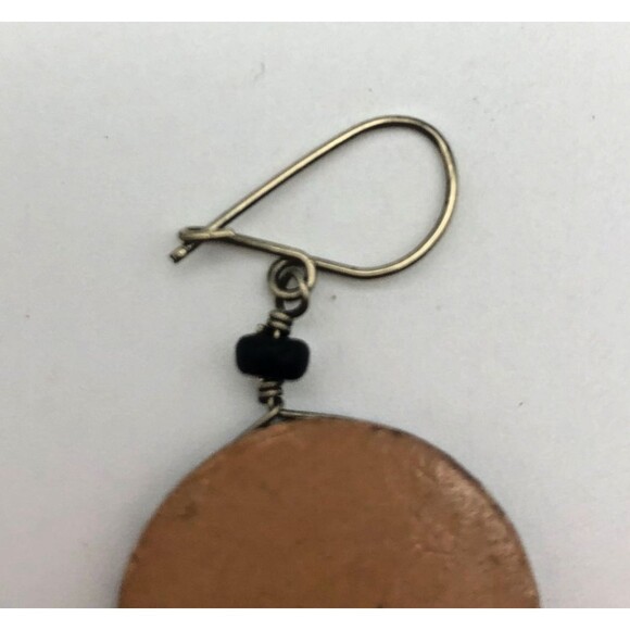 Southwestern Tribal Native American Shield Dangle Drop Earrings Beaded Fringe 3" - Picture 5 of 7